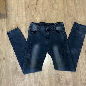 Fredd marshall light Black Destructed Jeans Skinny Straight kids size 16